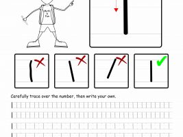 Number 1 Tracing And Writing Worksheet