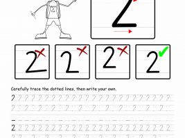 Number 2 Tracing and Writing Worksheet