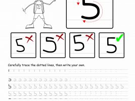 Number 5 Tracing And Writing Worksheet