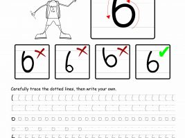 Number 6 Tracing and Writing Worksheet