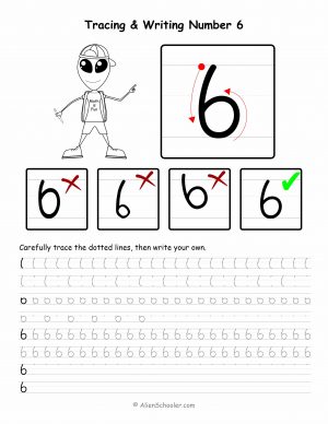 Number 6 Tracing Worksheet