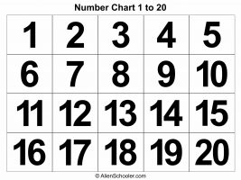 Number Chart 1 to 20