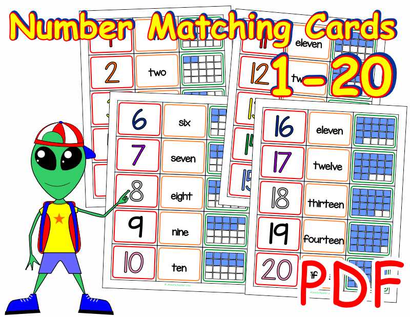 Number Matching Cards 1-20 PDF