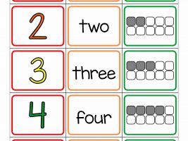 Number Matching Flash Cards 1-5