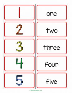 Number Words Flashcards 1-5