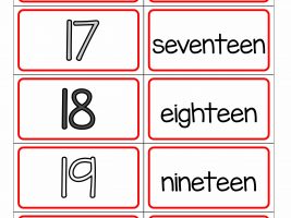 Number Words Flashcards 16-20