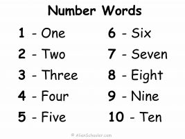 Number Words 1-10 Printable