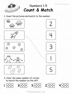 Count and Match 1 to 5 Worksheet
