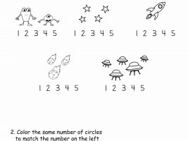 Numbers 1-5 Worksheet - Count and Match