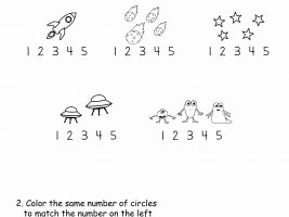 Numbers 1-5 Count and Match Worksheet