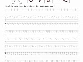 Tracing and Writing Numbers 0-9