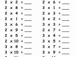 Times Table 2 and 3 Worksheet