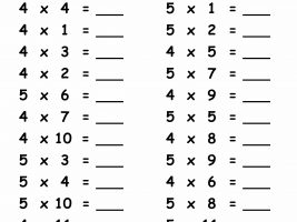 4-5 Times Table Worksheet