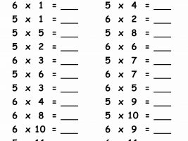 Times Table 5 and 6 Worksheet Printable