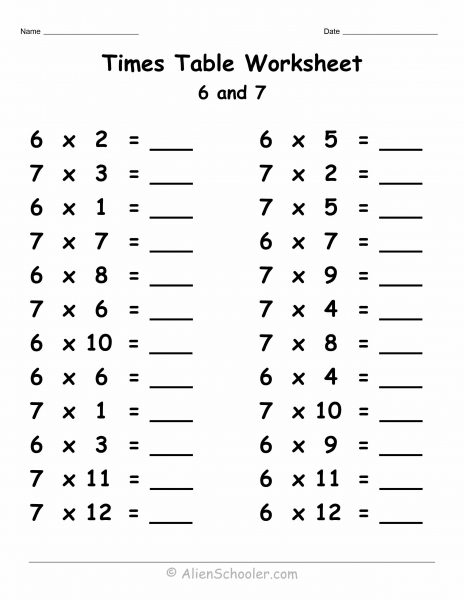 times-table-worksheet-with-6-and-7-printable-alien-schooler