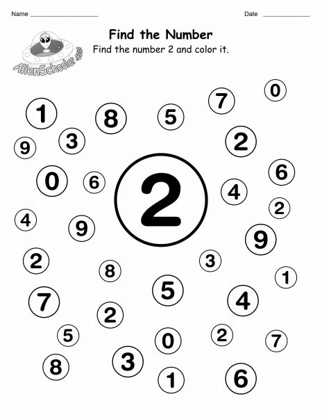 Find And Color the Number 2