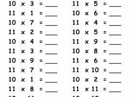 10 & 11 Multiplication Facts