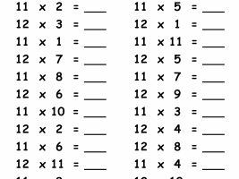 11 & 12 Multiplication Facts: Final Mastery Challenge