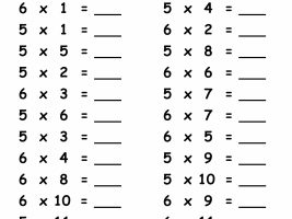 5 & 6 Multiplication Facts Practice