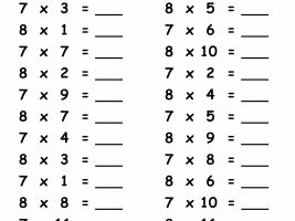 7 & 8 Multiplication Facts: Speed & Accuracy Builder