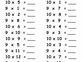 9 & 10 Multiplication Facts