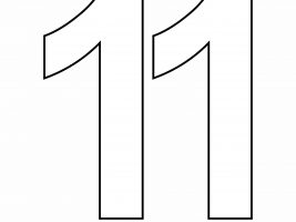 Printable Number 11 Outline