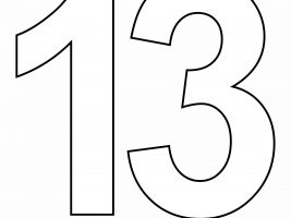 Printable Number 13 Outline