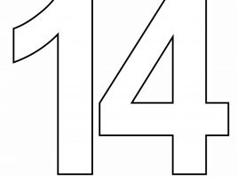 Printable Number 14 Outline