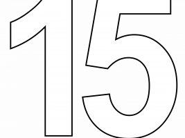 Printable Number 15 Outline