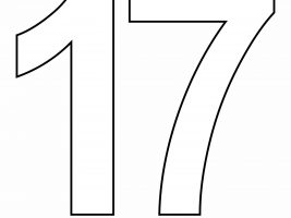 Printable Number 17 Outline