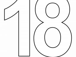 Printable Number 18 Outline