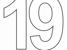 Printable Number 19 Outline