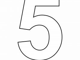 Large Printable Number 5 Outline