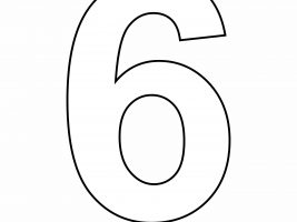 Printable Number 6 Outline