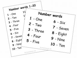 Number Words Printables