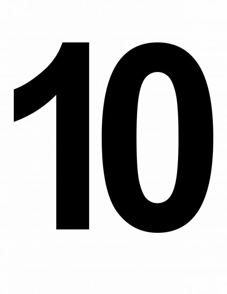 Large Printable Number 10