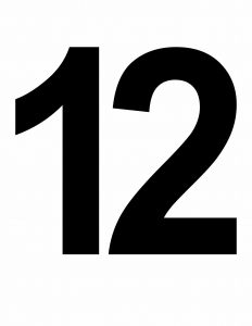 12, Large Printable Number