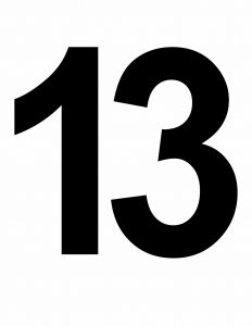 13, Large Printable Number