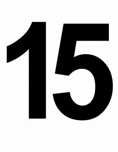 Number 15, Large Printable Number