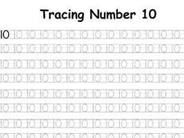 Tracing Number 10 Worksheet