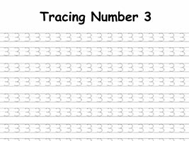 Tracing Number 3 Worksheet