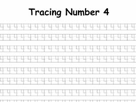 Tracing Number 4 Worksheet