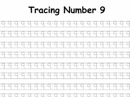 Tracing Number 9 Worksheet