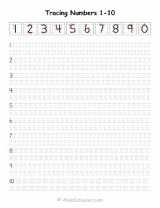 Tracing Numbers 1-10 Worksheet