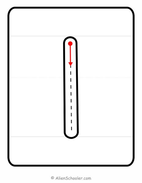 How to Write Number 1, Number Formation 1 Card