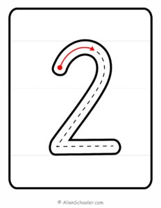 How to Write Number 2, Number Formation 2 Card
