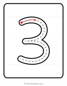 How to Write Number 3, Number Formation 3 Card