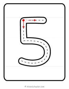 How to Write Number 5, Number Formation 5 Card