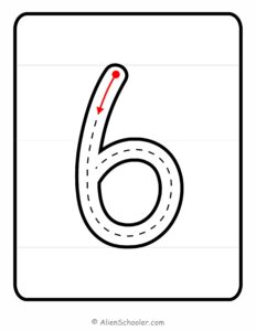 How to Write Number 6, Number Formation Card Printable