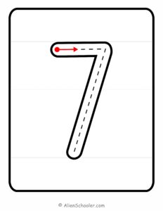 How to Write Number 7, Number Formation 7 Card Printable